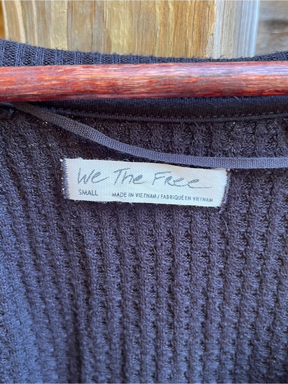 We The Free Black Oversized Waffle Knit Top - Picture 2 of 3